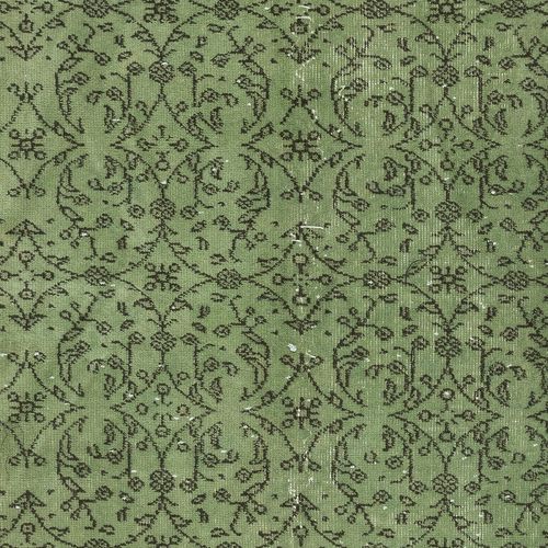 3.7x6.7 Ft Green Color Modern Accent Rug With Floral Design, Handmade In Turkey photo 211.0