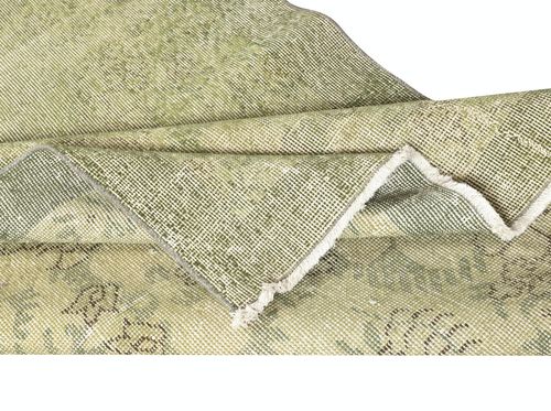 4x7 Ft Overdyed Wool Light Green Color Area Rug. Hand Knotted In Turkey photo for sale