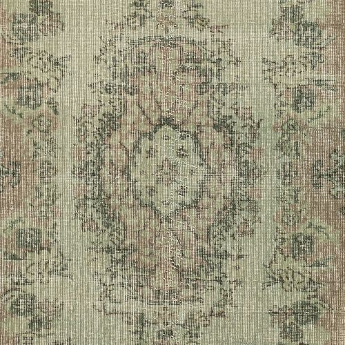 3.8x7 Ft Green Color Modern Accent Rug With Medallion Design, Handmade In Turkey photo 222.0