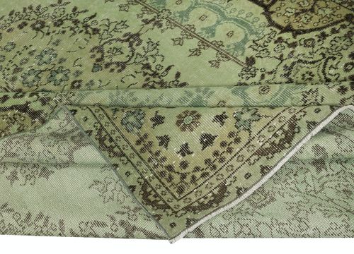 6x10 Ft Handmade Turkish Wool Area Rug In Green, Modern Living Room Rug photo for sale