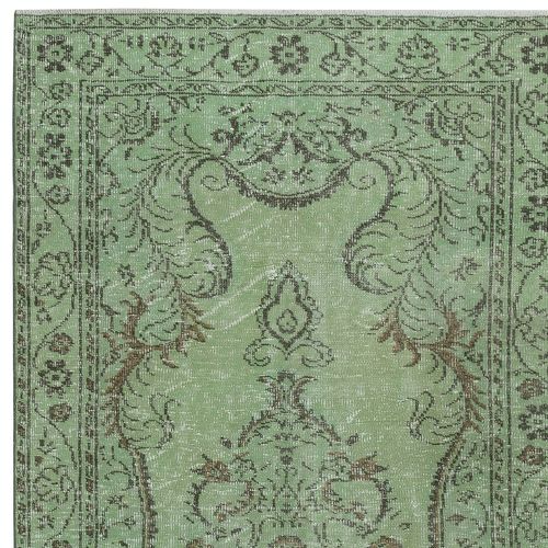 5x9.3 Ft Contemporary Handmade Turkish Wool Area Rug In Green photo Textiles