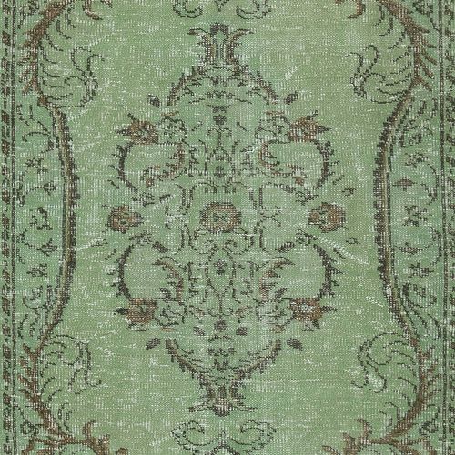 5x9.3 Ft Contemporary Handmade Turkish Wool Area Rug In Green photo 432.0