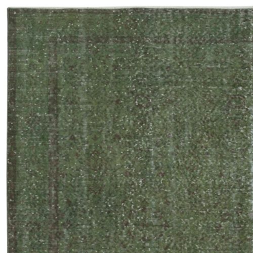 5.5x9.5 Ft Contemporary Hand Knotted Turkish Wool Area Rug In Dark Green photo Textiles