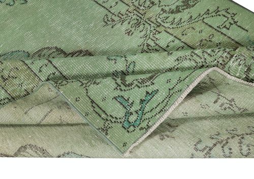 5x8 Ft Green Color Wool Area Rug For Modern Interiors, Handmade In Turkey photo for sale