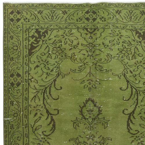 4.7x9.8 Ft Green Color Modern Rug With Medallion Design. Hand Knotted In Turkey photo Textiles