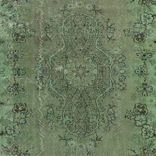 5.7x9 Ft Green Color Modern Handmade Turkish Area Rug With Medallion Design photo 437.0
