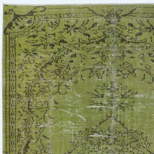 5.6x8.6 Ft Contemporary Handmade Turkish Wool Area Rug In Green photo Textiles