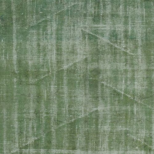 5x7.7 Ft Modern Handmade Wool Area Rug Overdyed In Green, Distressed Turkish Rug photo 327.0