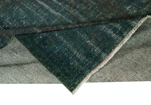 5.6x9 Ft Handmade Dark Green Color Turkish Area Rug For Modern Interiors photo for sale