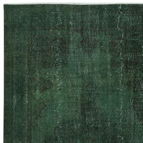 5.6x9 Ft Modern Area Rug In Dark Green, Hand Woven And Hand Knotted In Turkey photo Textiles