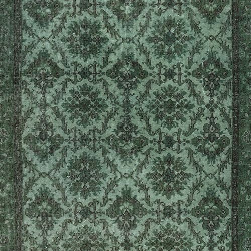5.2x9.3 Ft Contemporary Handmade Floral Pattern Turkish Area Rug In Green Color photo 406.0