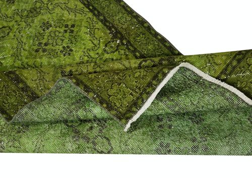 3.7x6.6 Ft Green Accent Rug For Contemporary Interiors. Hand Knotted In Turkey photo for sale