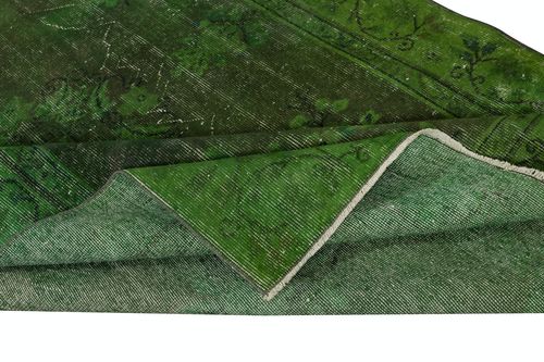 5.4x9 Ft Shabby Chic Handmade Rug In Green Color. Distressed Turkish Area Rug photo for sale