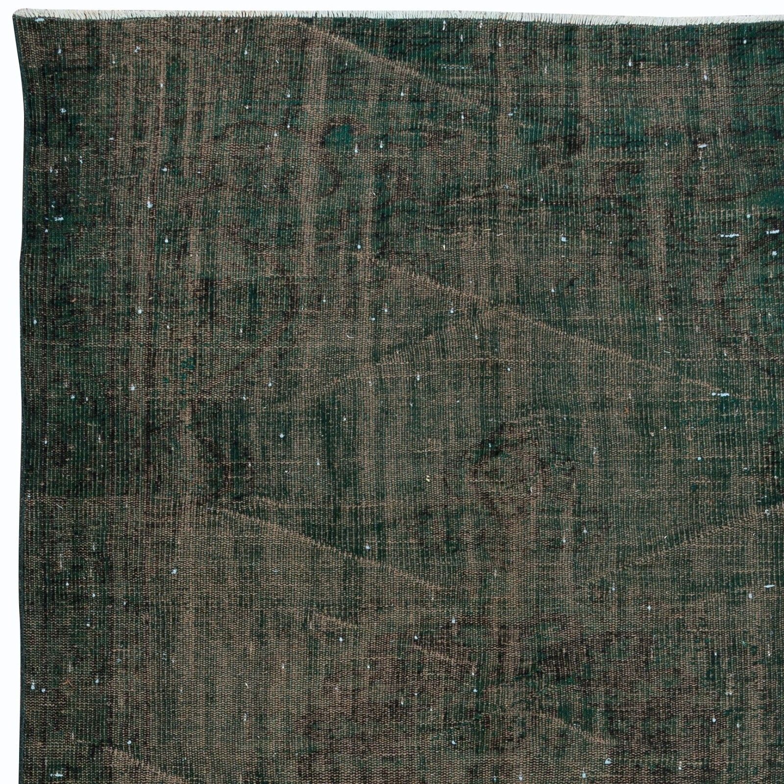 5.3x8.5 Ft Distressed Dark Green Rug, Handmade Turkish Shabby Chic Carpet photo Textiles