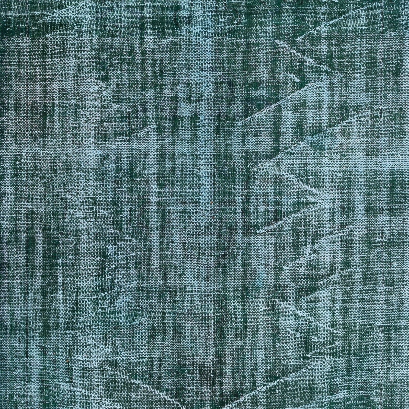 5.2x8.6 Ft Modern Handmade Turkish Green Area Rug With Shabby Chic Style photo 306.0