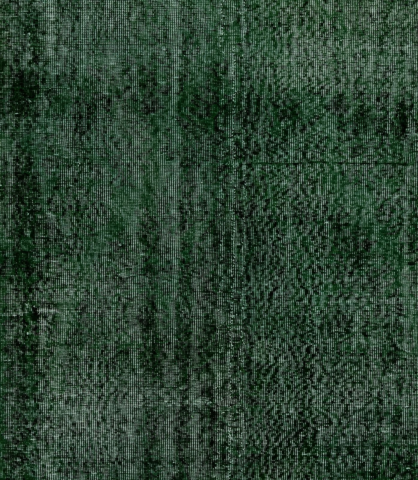 6x10.2 Ft Midcentury Area Rug Over Dyed In Solid Green, Hand Knotted In Turkey photo 569.0