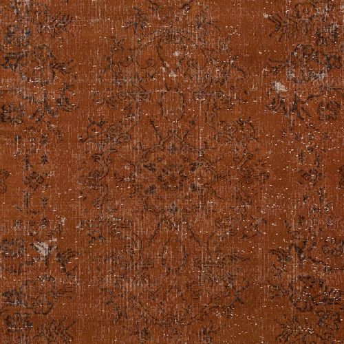 5.6x9.4 Ft Distressed Handmade Turkish Wool Area Rug Re Dyed In Orange Color photo 447.0