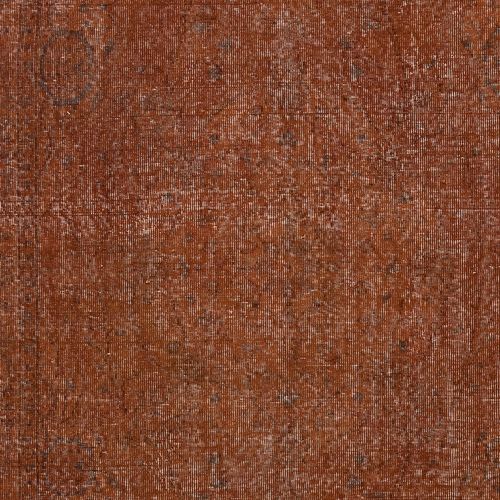 5.5x8.7 Ft Handmade Turkish Wool Area Rug Re Dyed In Orange For Modern Interiors photo 406.0