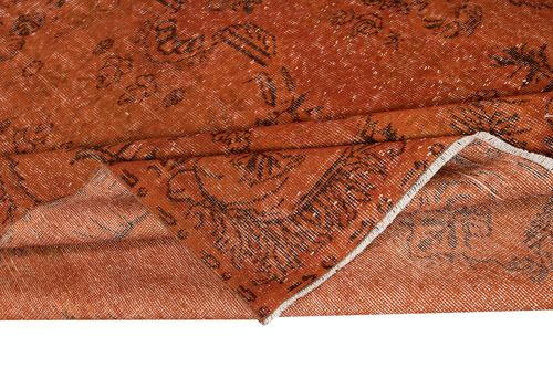 6.2x9.4 Ft Modern Area Rug In Orange. Hand Knotted In Turkey photo for sale