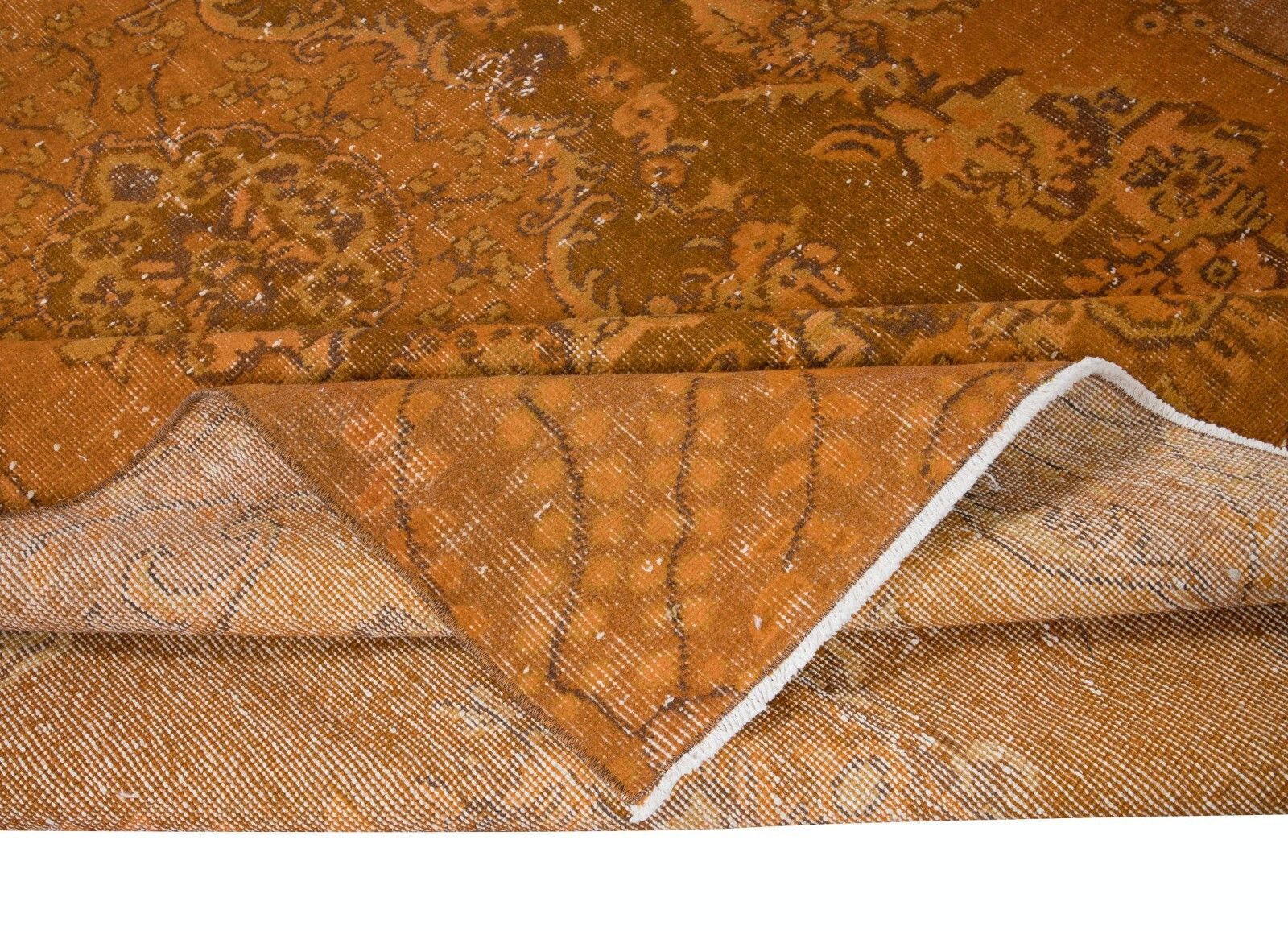 6.6x10.4 Ft Traditional Orange Handknotted Turkish Area Rug For Modern Interiors photo for sale
