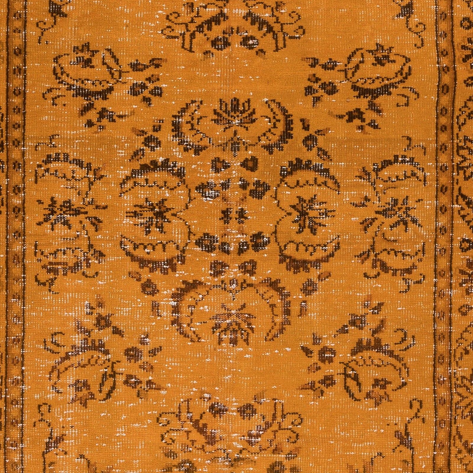 4.5x8.7 Ft Orange Area Rug From Turkey, Hand Knotted Contemporary Carpet photo 502.0