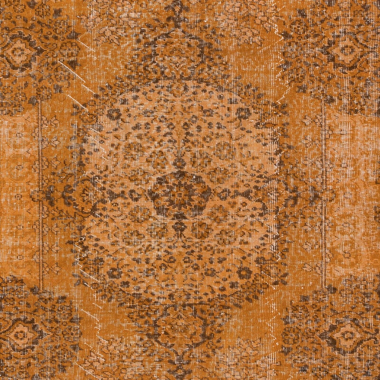 5.6x8.4 Ft Dreamy Orange Rug, Handknotted In Turkey, Modern Living Room Carpet photo 487.0