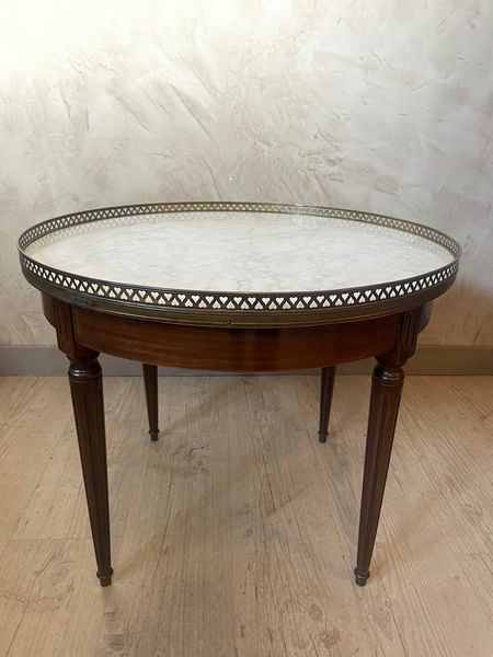 Vintage 1950s Louis XVI Coffee Table With Gray Marble Top photo vintage