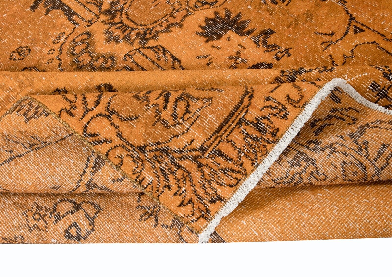 5.2x8.4 Ft French Aubusson Inspired Orange Area Rug, Handknotted In Turkey photo for sale