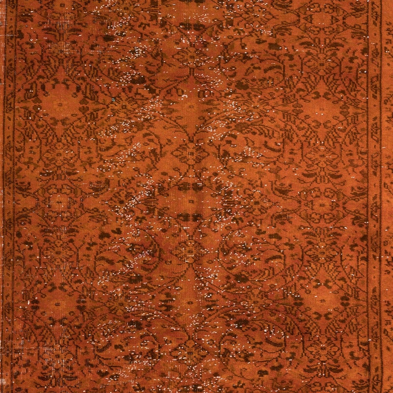 4.8x8.3 Ft Handmade Orange Area Rug From Turkey, Modern Anatolian Wool Carpet photo 402.0