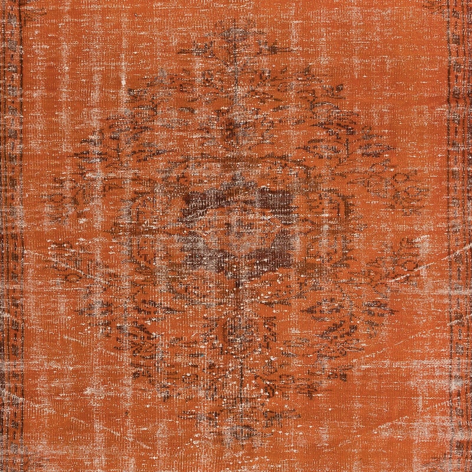 6.3x9.6 Ft Modern Handmade Turkish Area Rug In Orange Colors photo 411.0