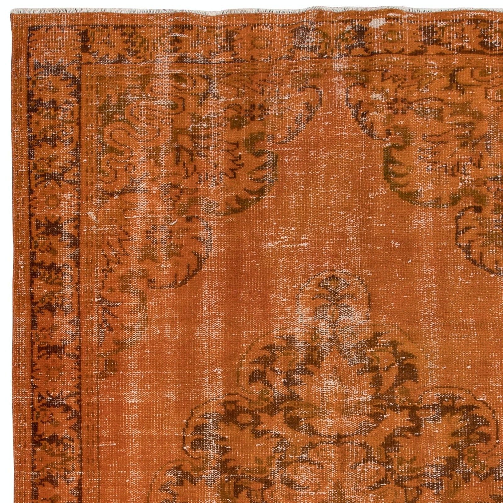 5.8x9.3 Ft Contemporary Living Room Carpet In Orange, Handmade Turkish Area Rug photo Textiles