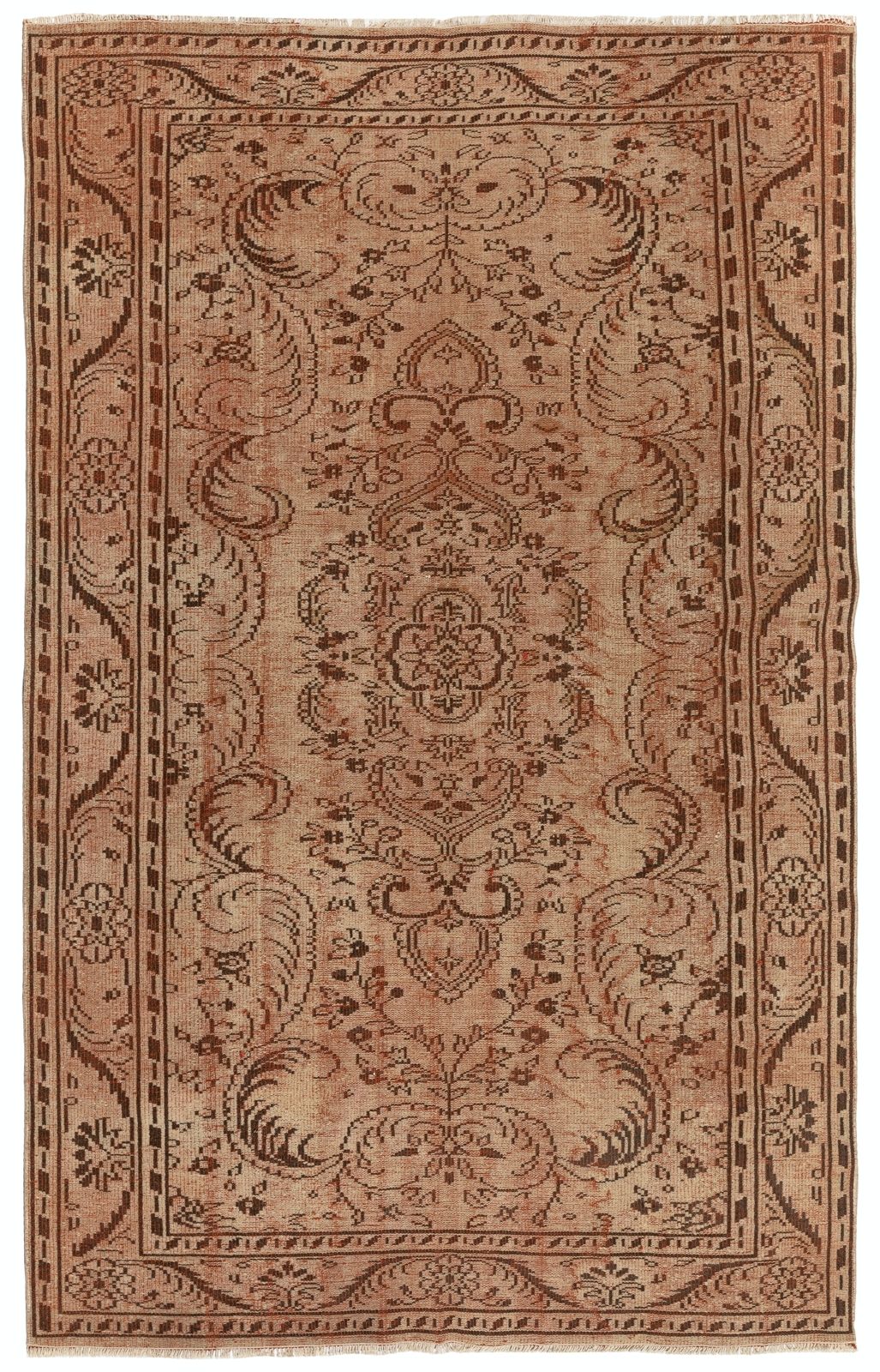 6x9 Ft Vintage Garden Design Traditional Wool Rug From Turkey