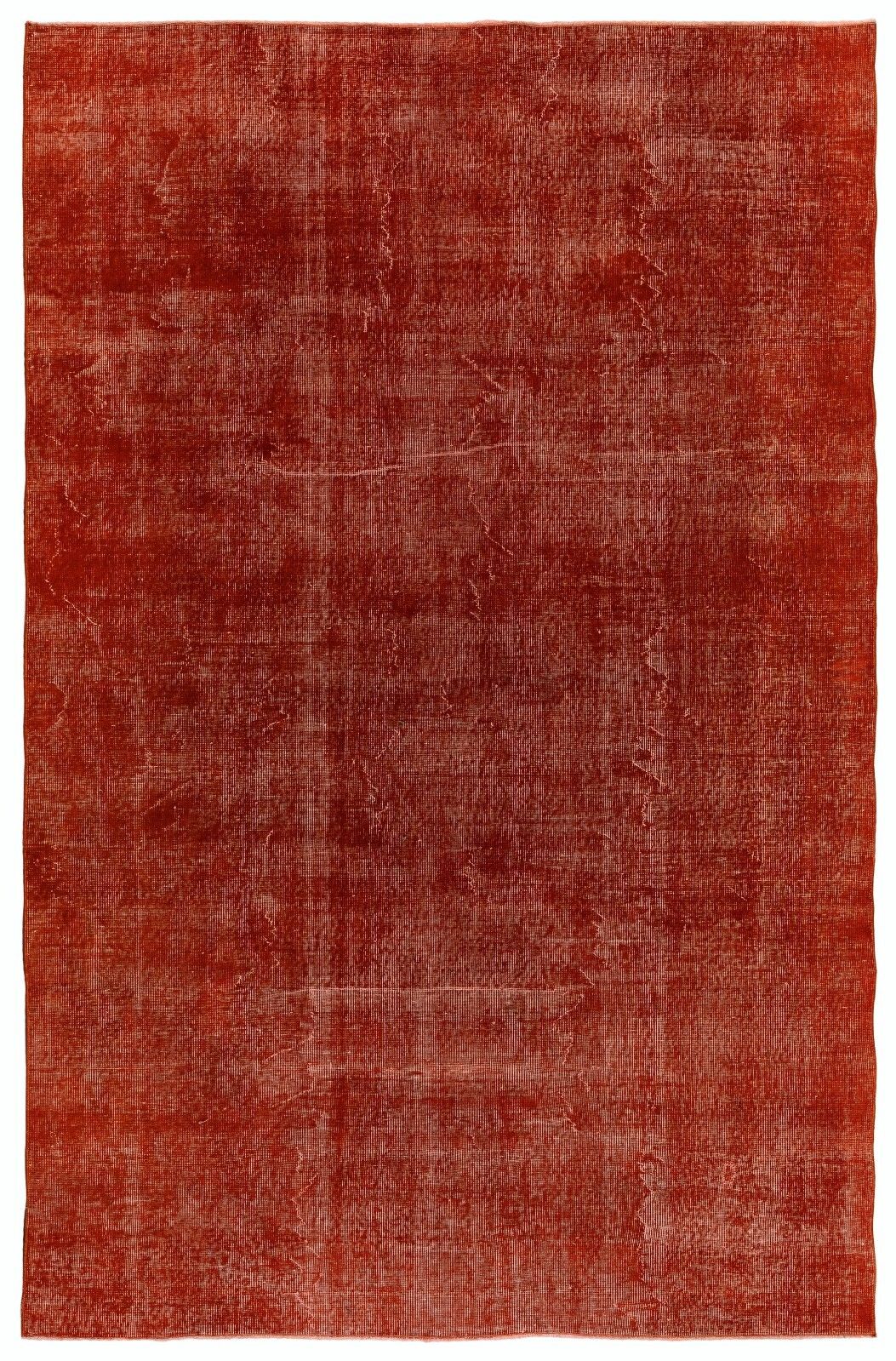 6.7x9.8 Ft Solid Orange Modern Area Rug In Orange, Hand Knotted In Turkey photo furniture