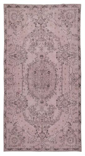 5.7x10.5 Ft Modern Wool Area Rug. Handmade In Turkey. Pink Color Living Room Rug