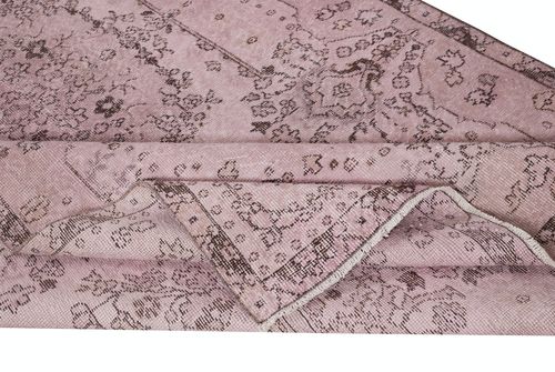 5.7x10.5 Ft Modern Wool Area Rug. Handmade In Turkey. Pink Color Living Room Rug photo for sale
