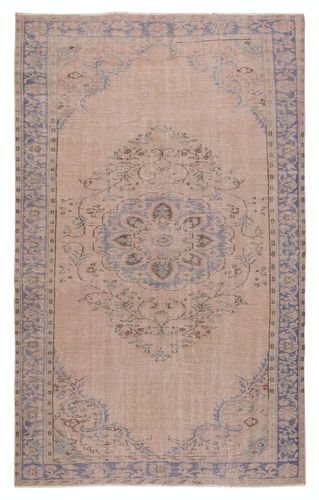 5.8x9.2 Ft Soft Pink Color Anti Bacterial Wool Area Rug. Handknotted Turkish Rug