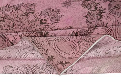 6.4x9.4 Ft Pink Area Rug For Modern Interiors, Hand Knotted In Turkey photo for sale