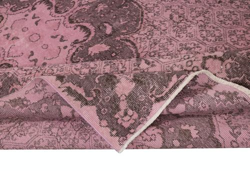 6.5x10 Ft Pink Color Handmade Wool Area Rug From Turkey. Great 4 Modern Interior photo for sale