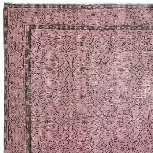 4.8x8.6 Ft Hand Made Floral Design Wool Rug From Turkey. Pink Color Area Rug photo Textiles