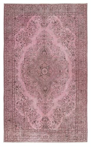 6.2x10.2 Ft Pink Area Rug For Modern Interiors, Hand Knotted In Turkey