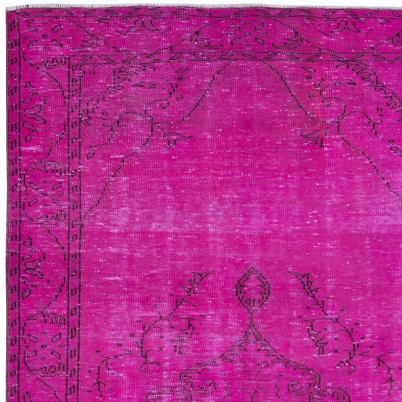 5.4x9.3 Ft Contemporary Wool Area Rug In Pink, Handknotted In Turkey photo Textiles