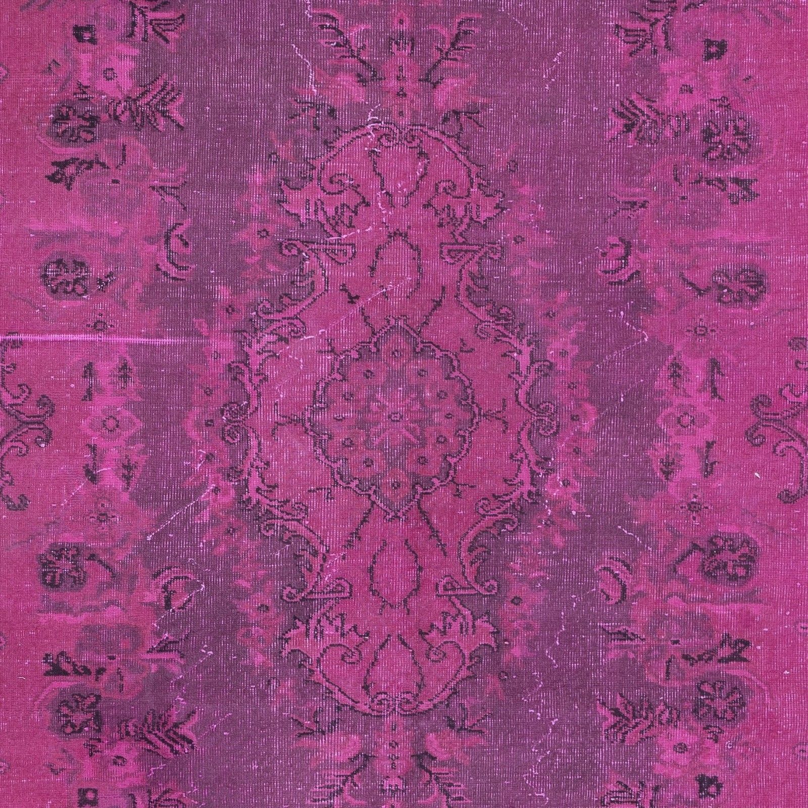 5.4x8.7 Ft Pink Handmade Modern Rug, Turkish Living Room Carpet With Medallion photo 401.0