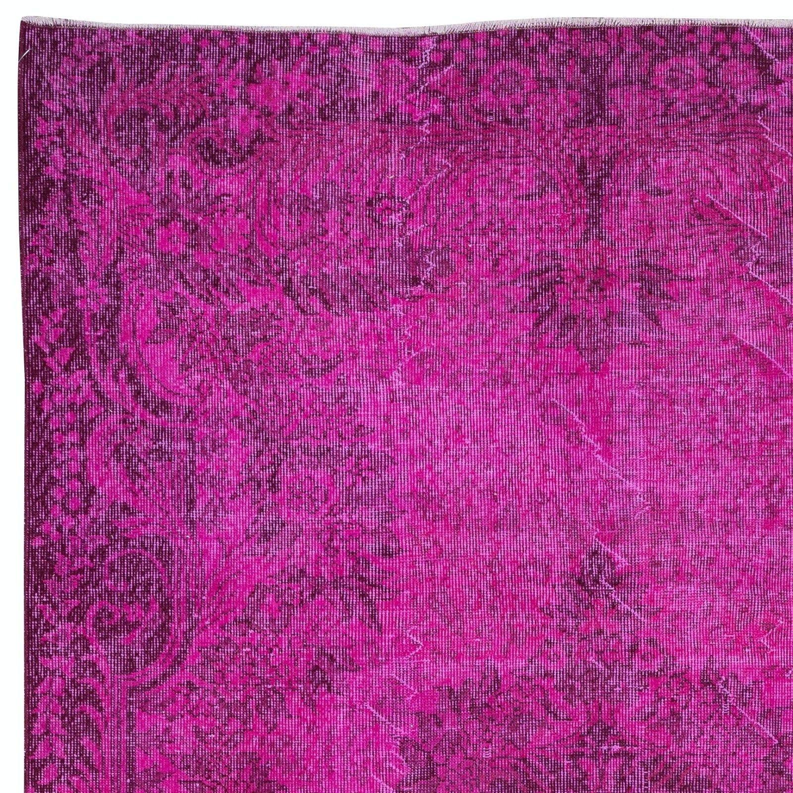 5.8x9.6 Ft Pink Area Rug For Modern Interiors, Handmade In Turkey photo Textiles