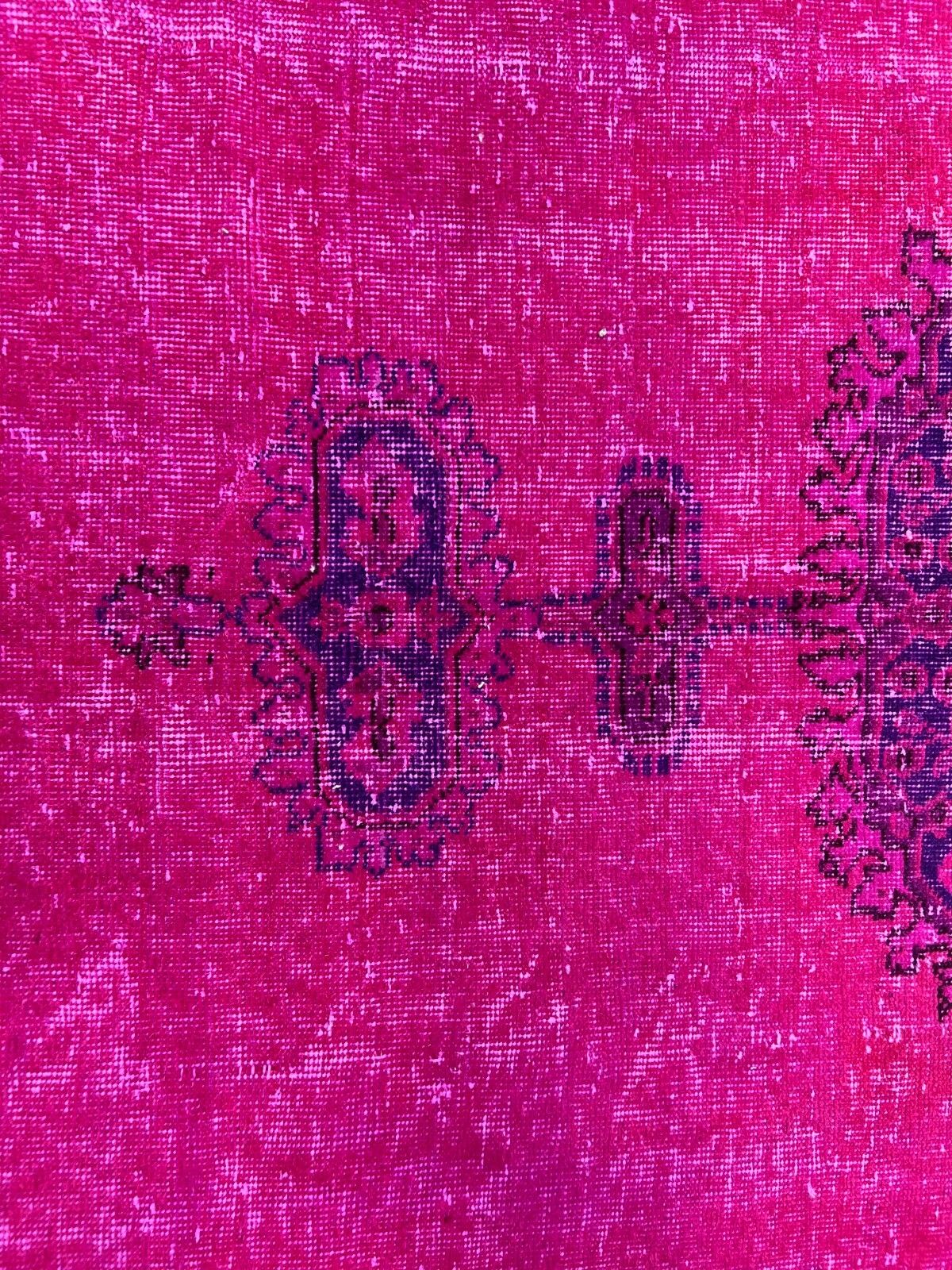 photo vinterior 6.5x10.5 Ft Modern Handmade Turkish Area Rug In Fuchsia Pink, Living Room Carpet