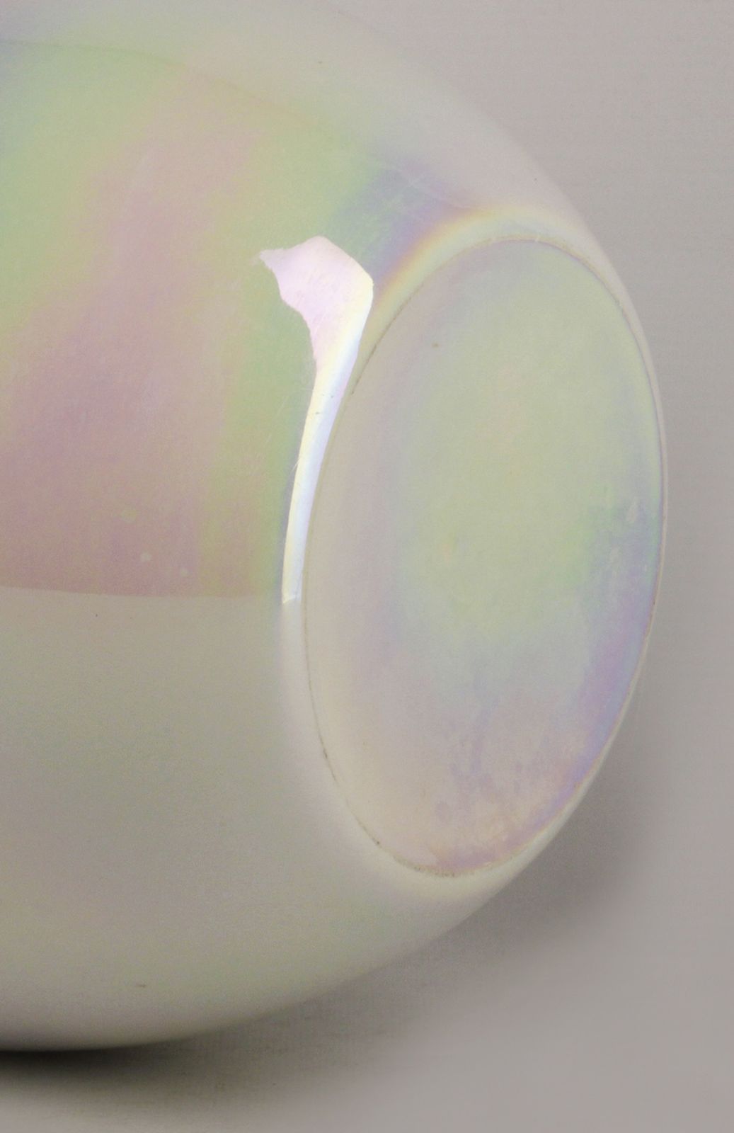 20th Century Bohemian/Boho Italian Glazed Iridescent Opaline Glass Bulbous Vase photo buy