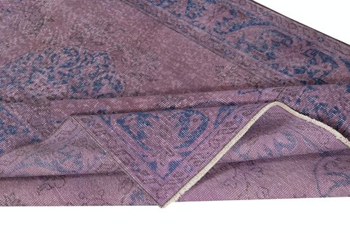 5.6x8.8 Ft Purple Color Handmade Turkish Area Rug For Modern Interiors photo for sale