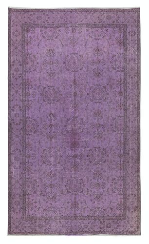 5.2x9 Ft Floral Patterned Purple Color Rug, Handmade Turkish Floor Rug