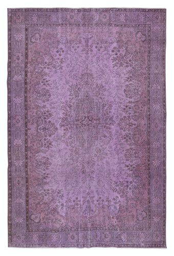 6.8x10.4 Ft Purple Color Handmade Large Area Rug, Contemporary Turkish Carpet