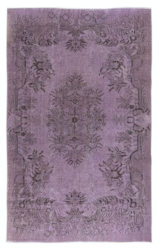 5.4x8.6 Ft Purple Area Rug For Modern Interiors, Hand Knotted In Turkey