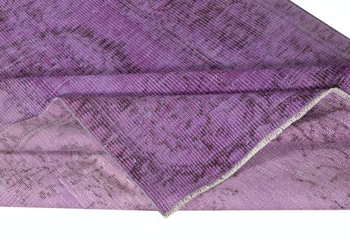 5x8.8 Ft Contemporary Hand Knotted Turkish Wool Area Rug In Purple Color photo for sale